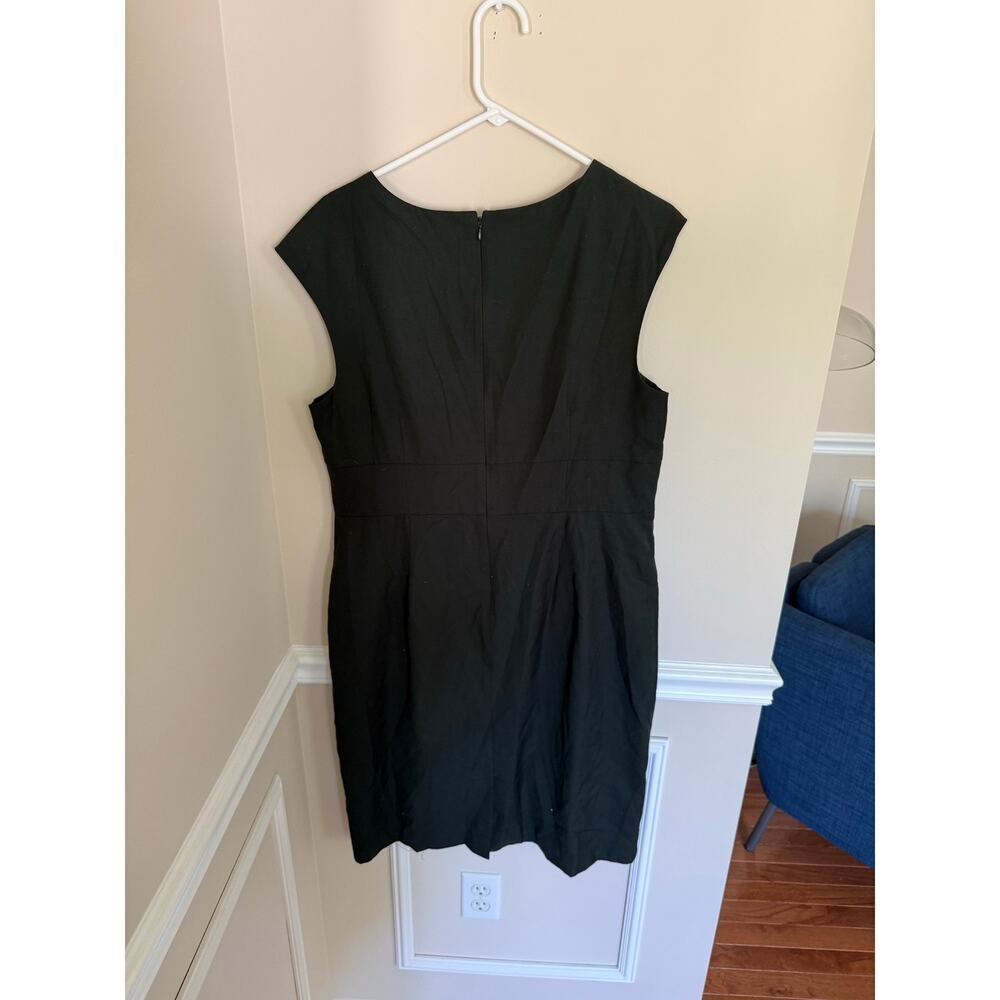 Ann Taylor Loft Square Neck Knee Length Dark Green NWOT Wool Blend Dress- Sz 14 - Picture 6 of 9